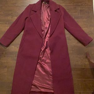 Plum Longline Duster Pea Coat
